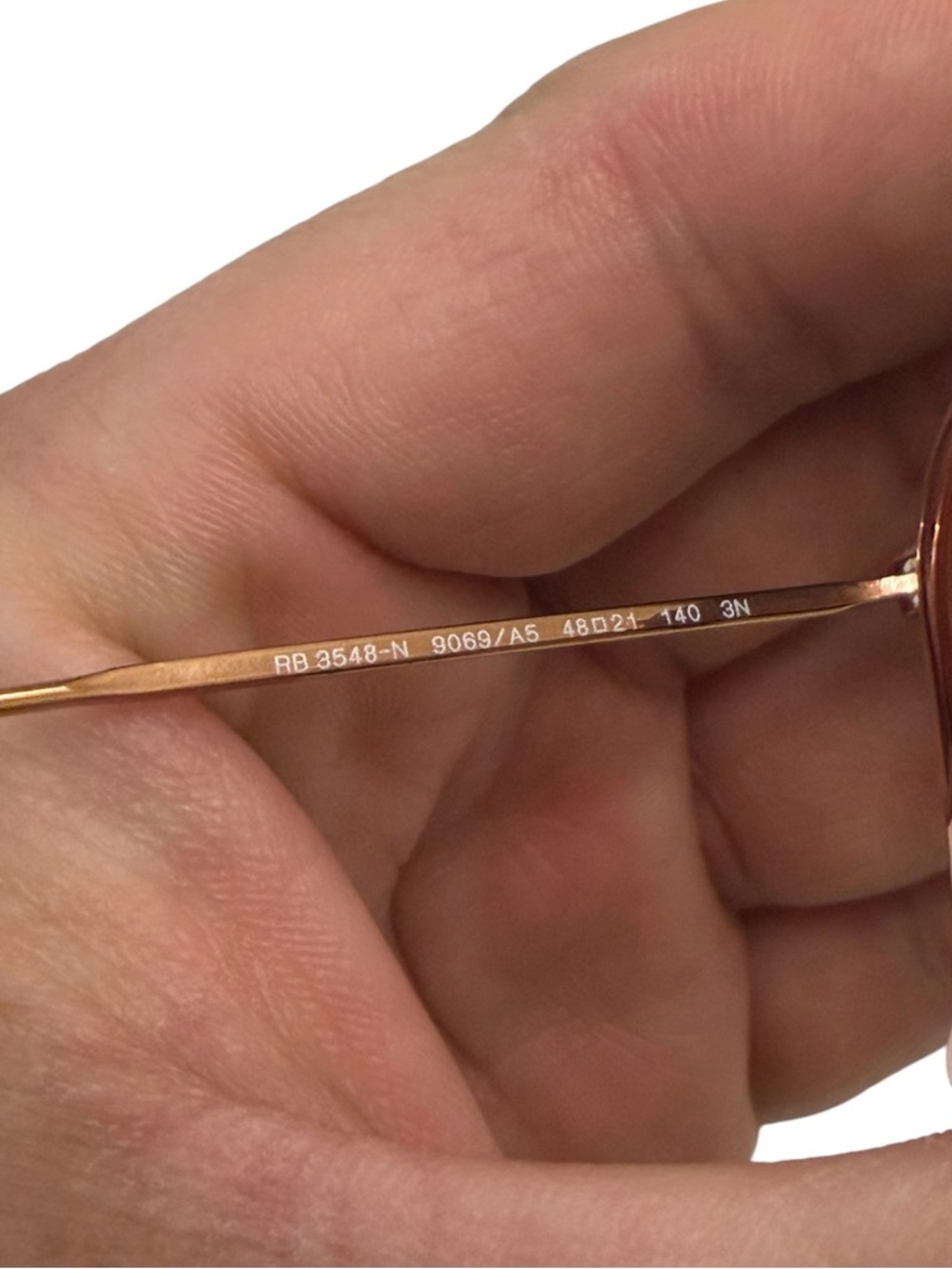 Ray-Ban Hexagonal Flat Sunglasses Copper Frame RB3548-N 9069/A5 48/21 140 3N - Picture 7 of 9